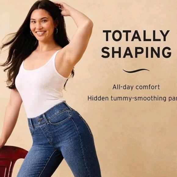 Levi Strauss Pull On Skinny Totally Shaping Jeans In Sage Green Size 10 - Picture 4 of 7